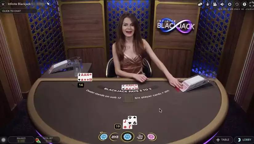 live dealer in infinite blackjack