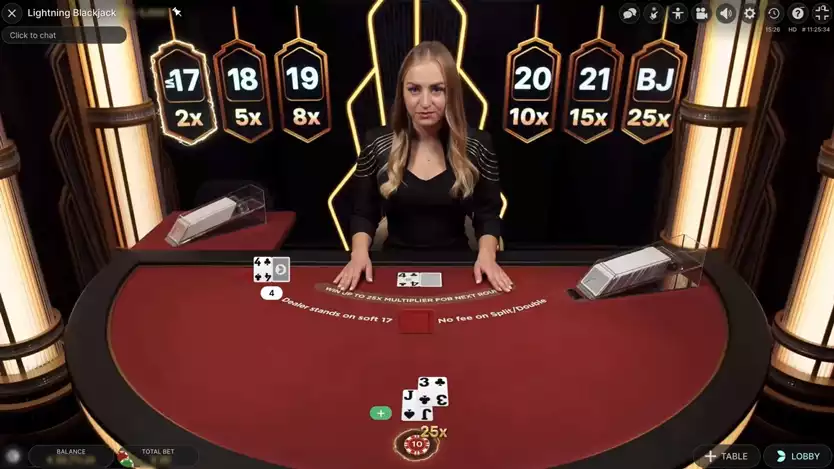 lightning blackjack female live dealer