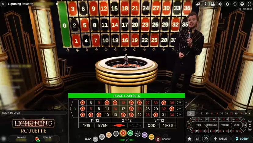 male live dealer in lightning roulette