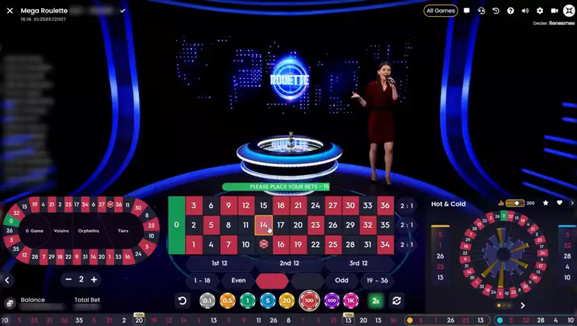 mega roulette live host