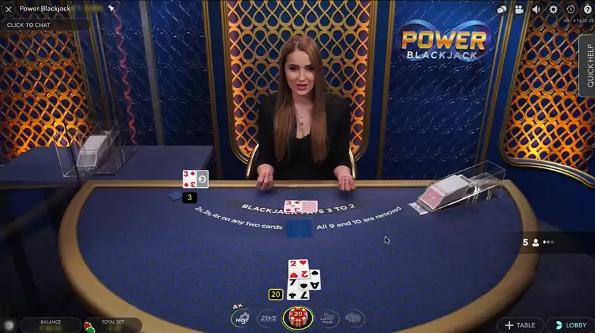 power blackjack live dealer