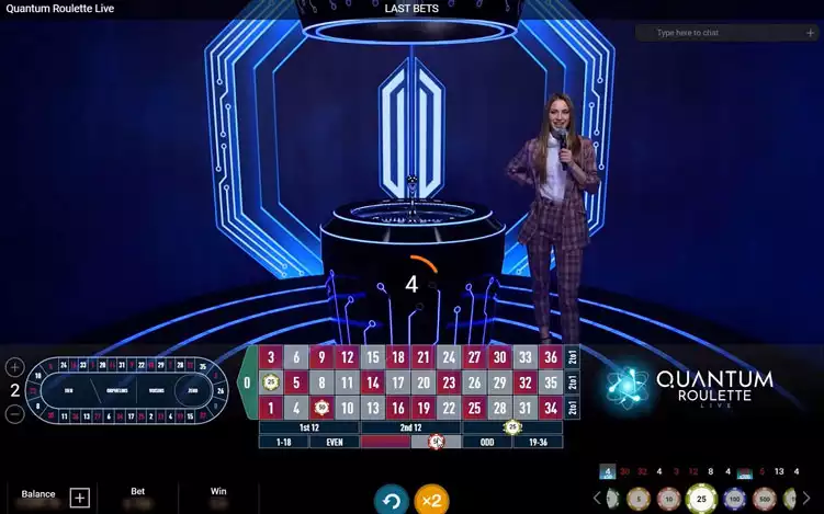 live dealer announcing results in quantum roulette