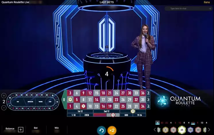 live host announcing in quantum roulette