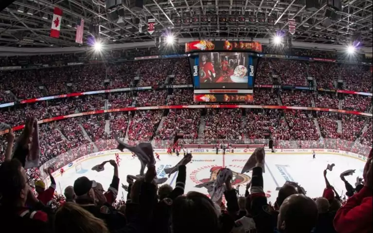 Ottowa Senators fans cheering