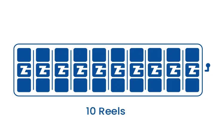 Example of a ten reel slot game
