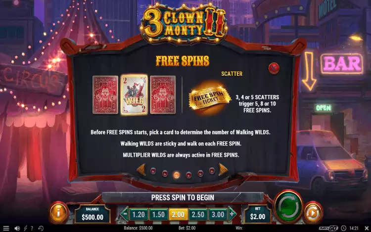 3 Clown Monty 2 Free Spins feature