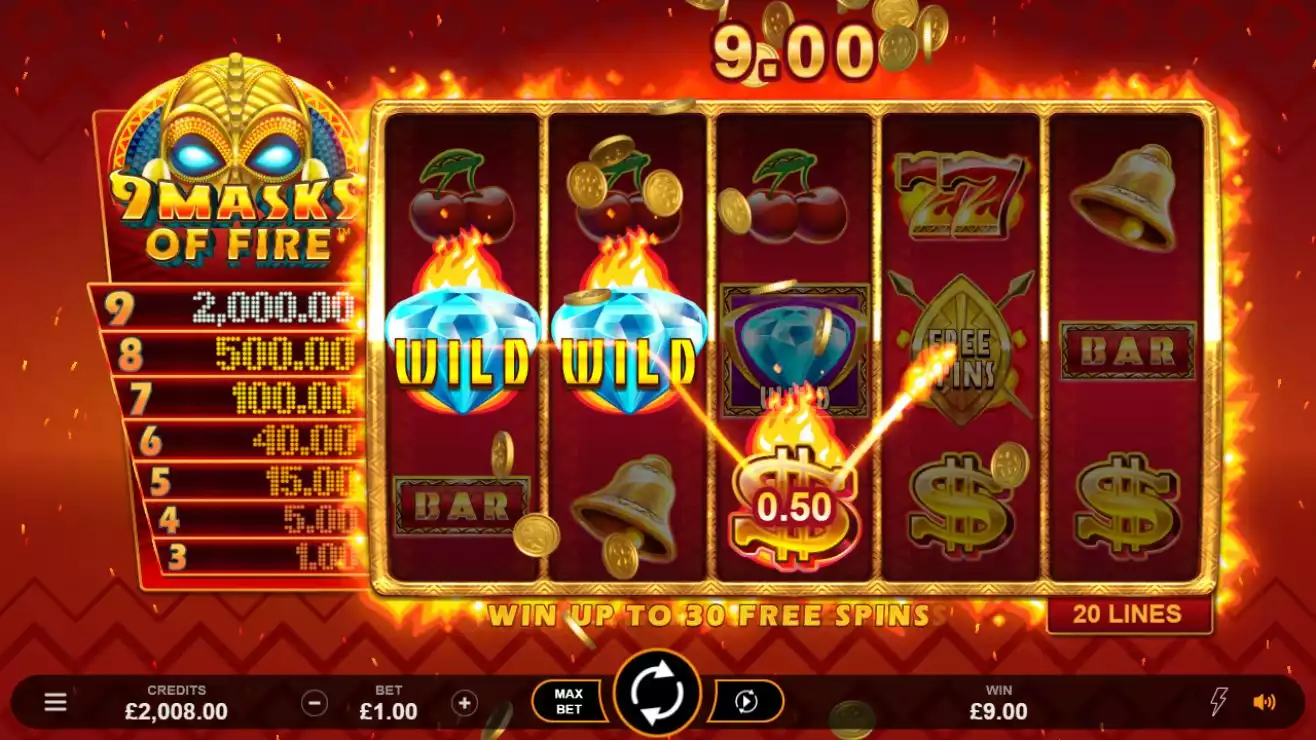 9 Masks of Fire Slot Mobile Features base