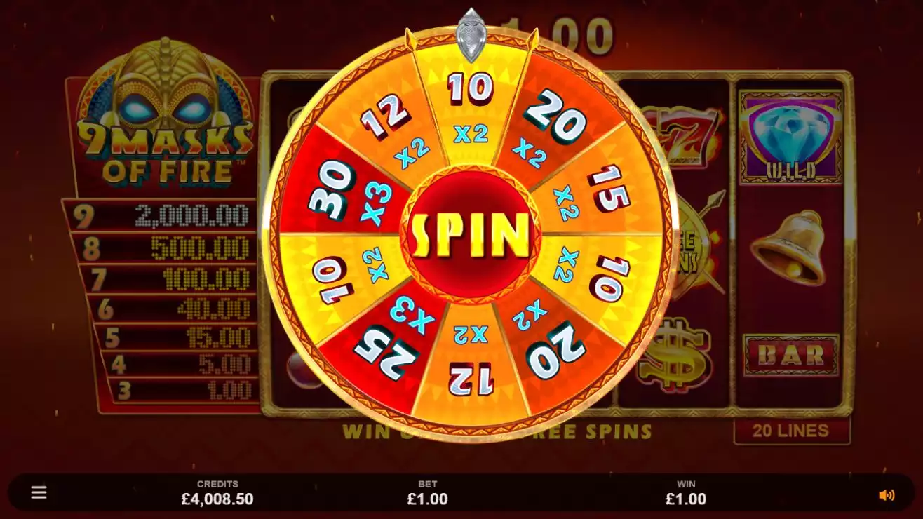 9 Masks of Fire Slot Mobile Features bonus