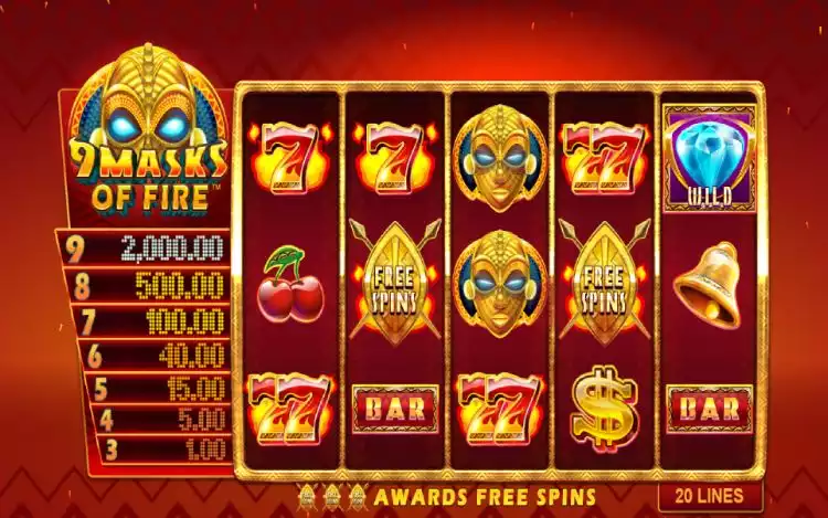 9 Masks of Fire Slot RTP and Wagering