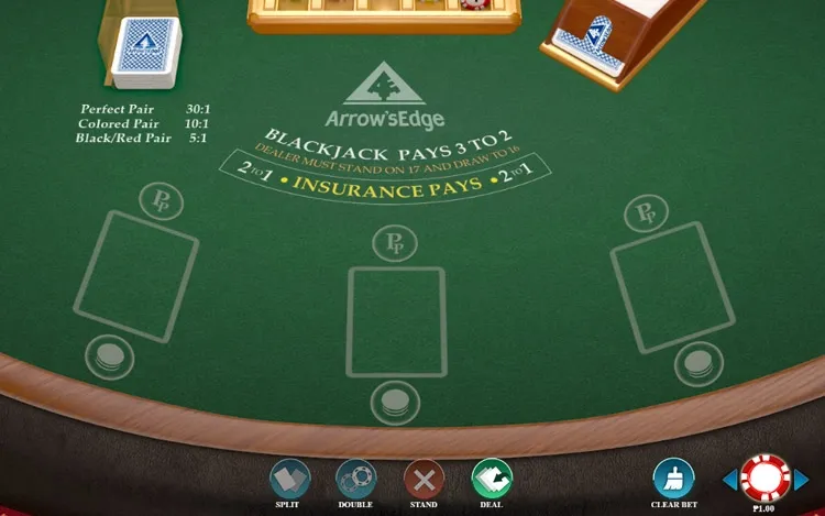 Perfect Pairs Blackjack table layout