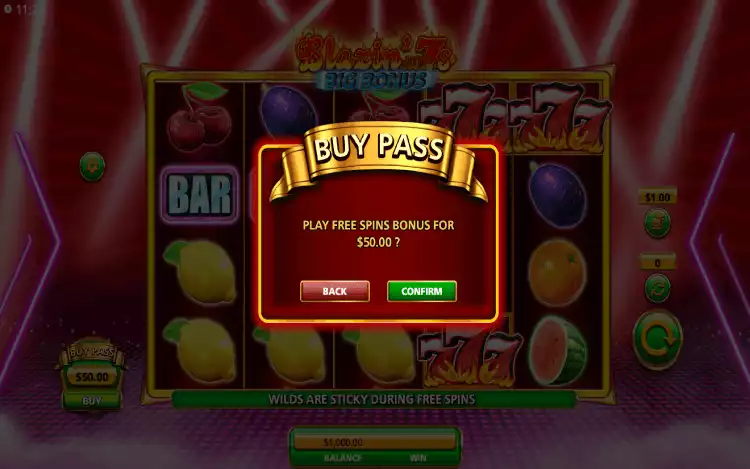 Blazin Hot 7s Big Bonus_Buy Pass