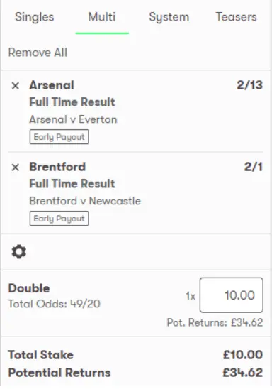 Double Bet Total Return