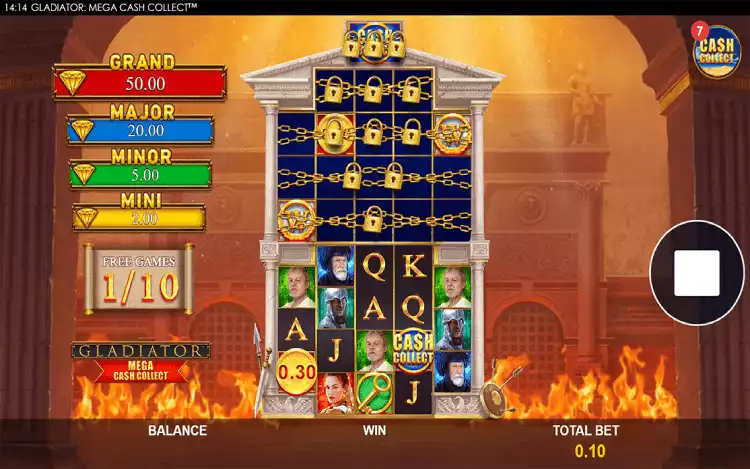 Gladiator- Mega Cash Collect_Free Spins