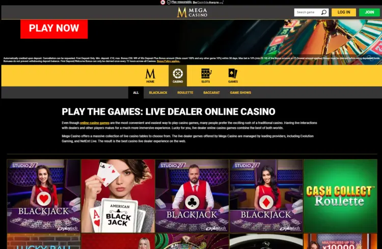 Mega Casino Live Casino