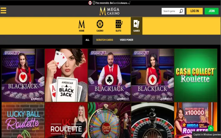 Mega Casino Table Games