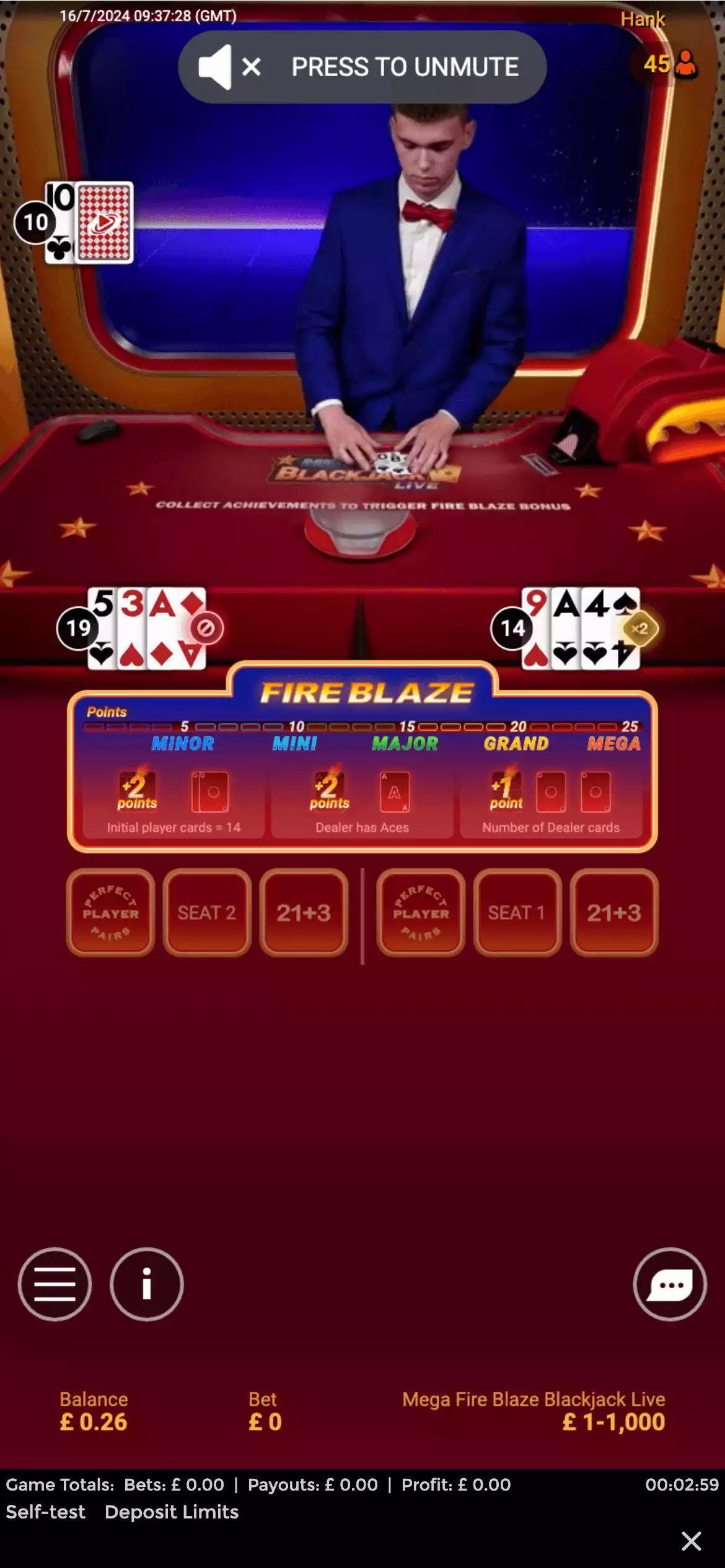 Mega Fire Blaze Blackjack_Basegame