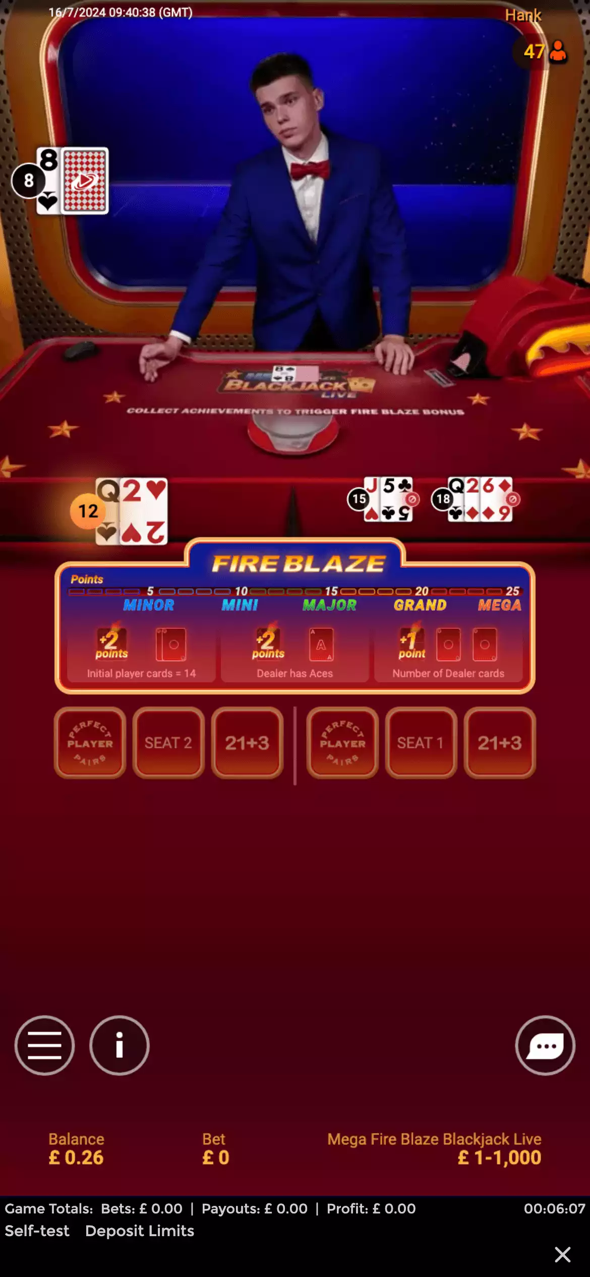 Mega Fire Blaze Blackjack_Win