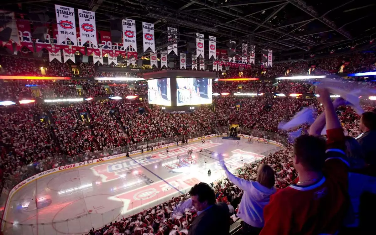 Montreal Canadiens fans in the arena