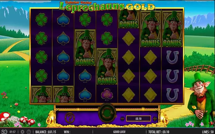 Lucky Leprechauns Bonus screen