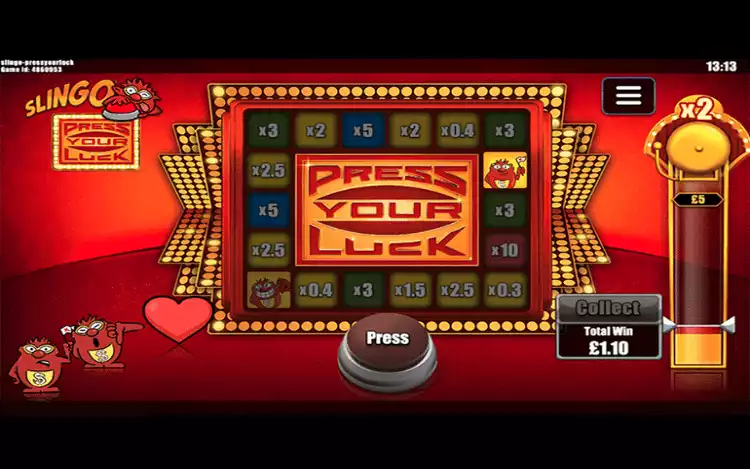 Slingo Press Your Luck Bonus