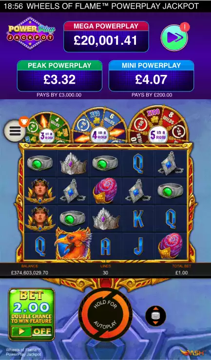 Wheels of Flame PowerPlay Jackpots_Basegame