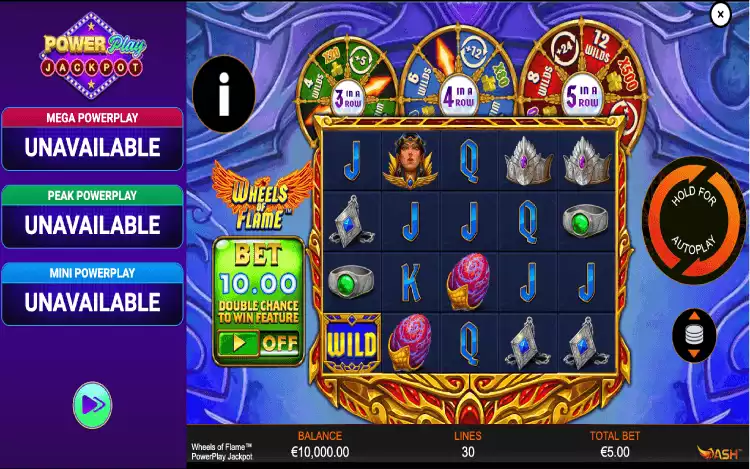 Wheels of Flame PowerPlay Jackpots_RTP and Wagering