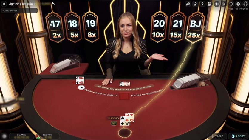 Live Online Blackjack Gameplay