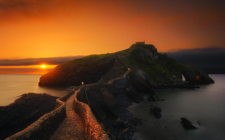 Puesta sol San Juan Gaztelugatxe