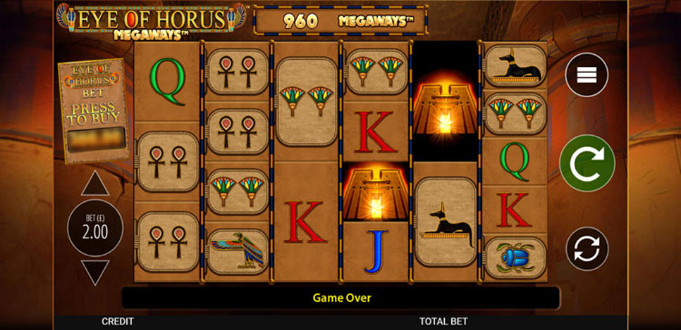 Eye of Horus Megaways Gameplay Screenshot