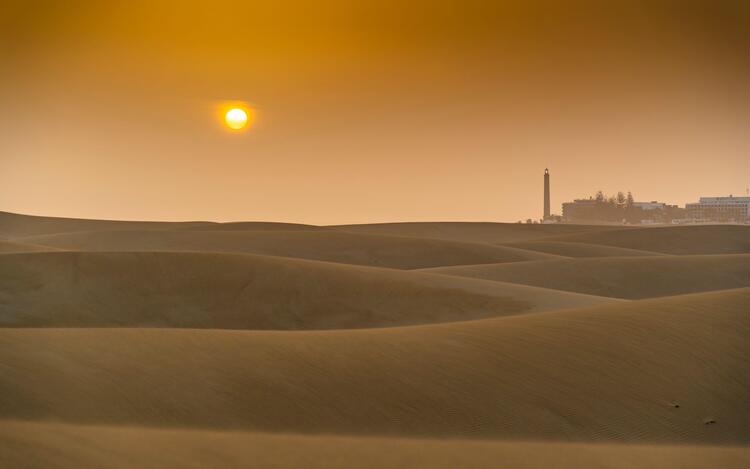 puesta sol dunas maspalomas canarias