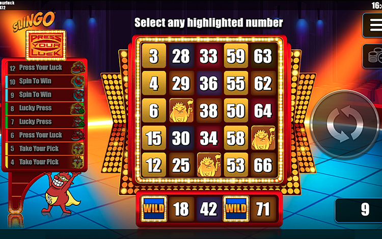 Slingo Press Your Luck Gameplay