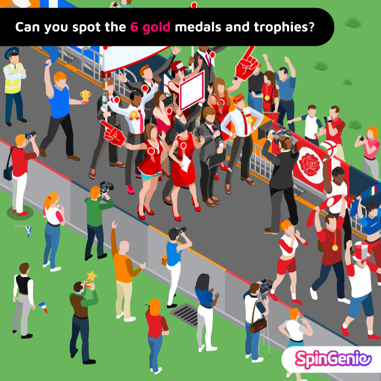 No. 3 - Spot the 6 Gold Medals and Trophies