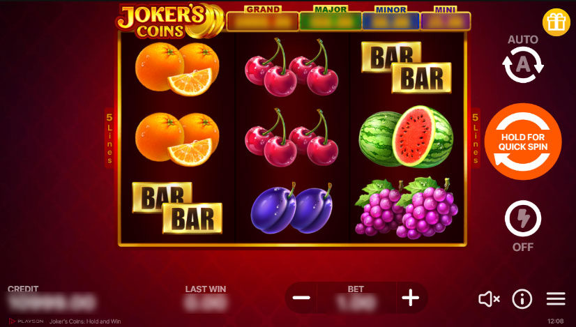 Jokers Coins Hold and Win Slot