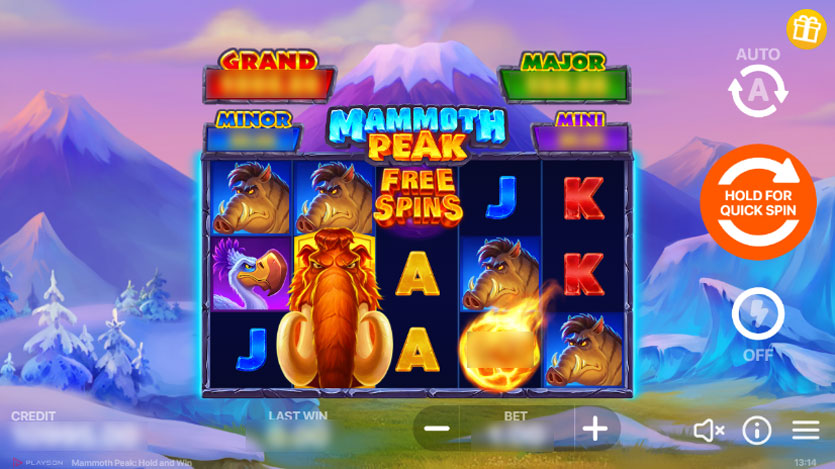 Mammoth Peak Hold and Win Slot